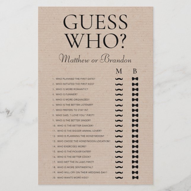 Jeu de douche Guess Who LGBTQ (Devant)