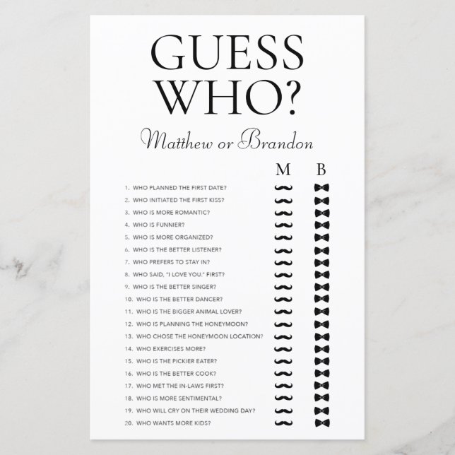Jeu de douche Guess Who LGBTQ (Devant)