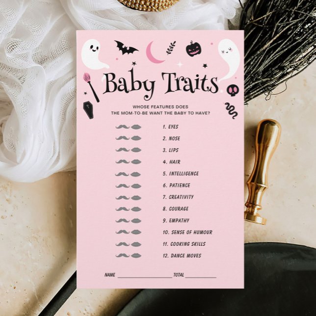 Jeu de douche Pink Halloween Baby Traits (Créateur téléchargé)