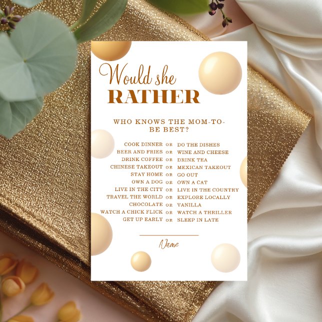 Jeu de « Elle préférerait » avec ballon doré neutr (Créateur téléchargé)