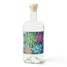 Jeu de Étiquettes Abstrait de fleurs colorées de f