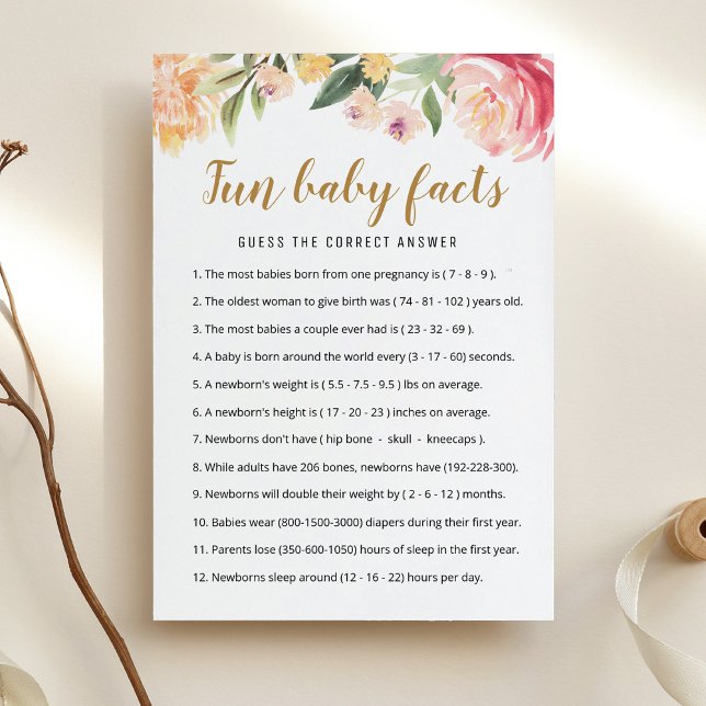 Jeu de Faits Amusants sur Bébé avec Cartes de Baby (Créateur téléchargé)