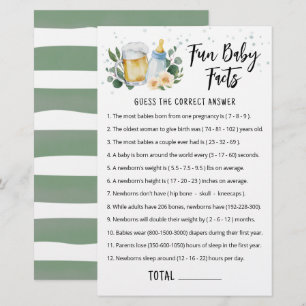 Jeu de Faits Amusants sur Bébé Greenery Baby Is Br