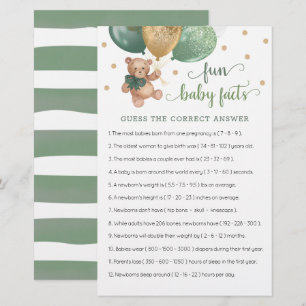 Jeu de faits amusants sur les bébés avec un ours e