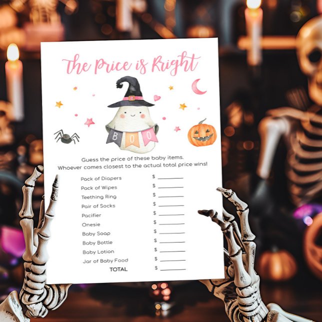 Jeu de fantôme rose Little Boo The Price is Right (Little Boo Baby Shower The Price is Right Game)
