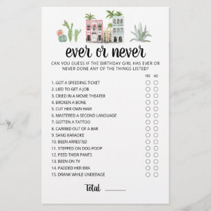 Jeu de fête d'anniversaire Ever ou Never