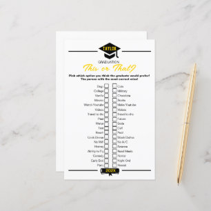 Jeu De Fête De Graduation - Ça Ou Ça ?