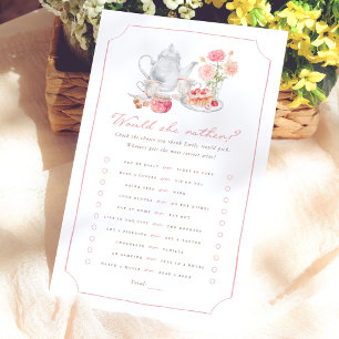 Jeu de fête de mariage English Garden Tea Party