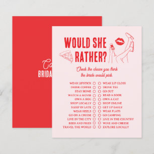 Jeu de fête de mariage Would She Rather Girl Gone 