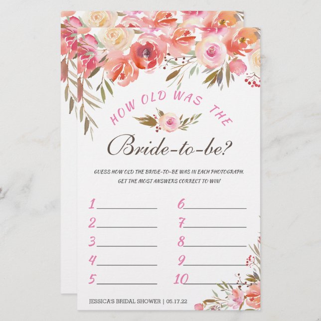 Jeu de Fête des mariées à double face à fleurs dou (Devant / Derrière)