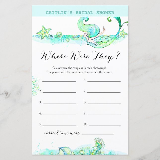 Jeu de Fête des mariées Aqua Mermaid (Devant)