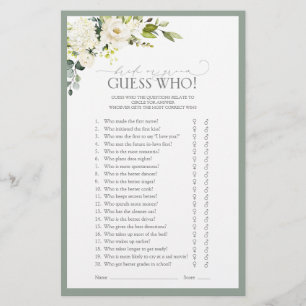 Jeu de Fête des mariées blanc gris vert