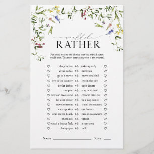 Jeu de Fête des mariées d'aquarelle Fleur sauvage 