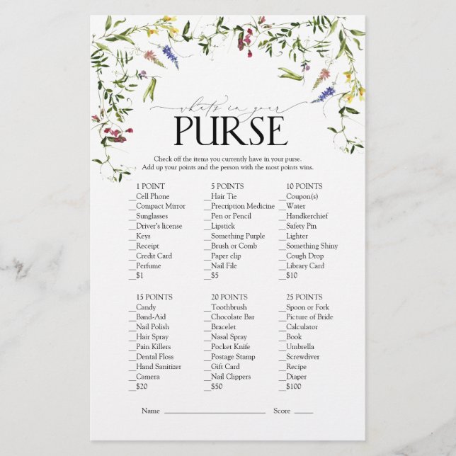 Jeu de Fête des mariées d'aquarelle Fleur sauvage  (Devant)