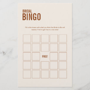 Jeu de Fête des mariées de bingo nuptiale en terre