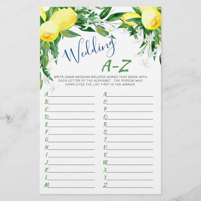 Jeu de Fête des mariées double face aux citrons en (Devant)