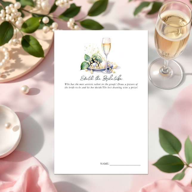 Jeu de Fête des mariées "Esquisse la mariée à deve ("Sketch the Bride-to-Be" Bridal Shower Game)