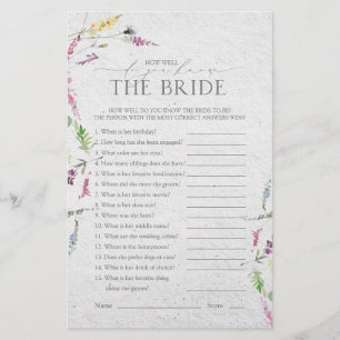 Jeu de Fête des mariées fleur sauvage aquarelle