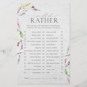 Jeu de Fête des mariées fleur sauvage aquarelle