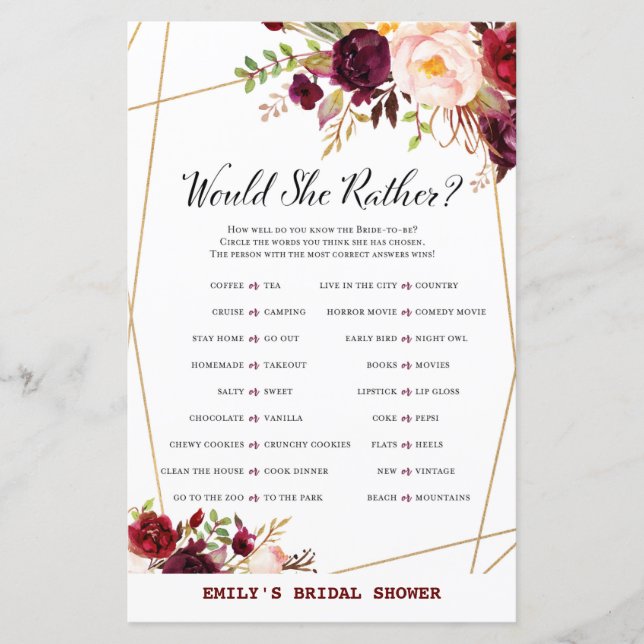 Jeu de Fête des mariées Florale de Bourgogne, Wedd (Devant)