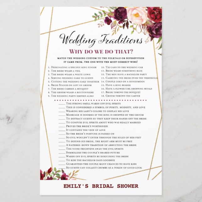 Jeu de Fête des mariées Florale de Bourgogne, Wedd (Devant)