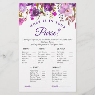 Jeu de Fête des mariées Florale violet