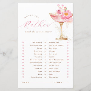 Jeu de fête prénuptiale florale Petals and Prosecc