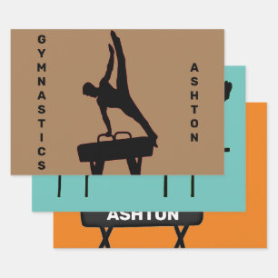 Jeu de feuilles de papier d'enveloppement de gymna