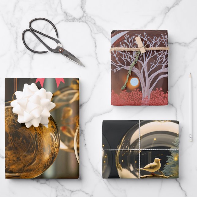 Jeu de feuilles plats en papier d'enveloppement de (Recto)