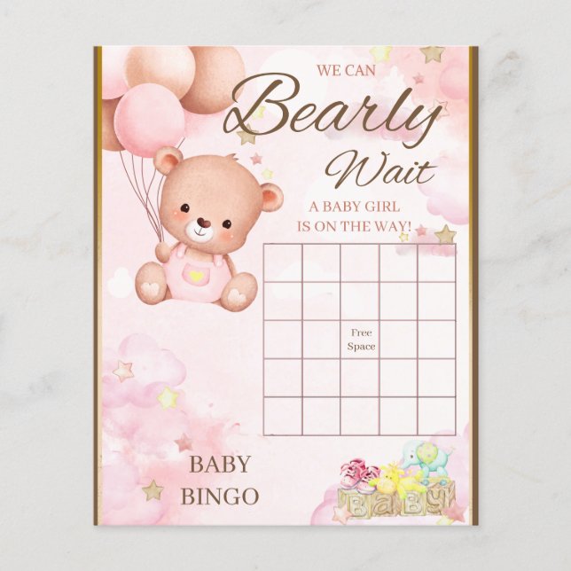 Jeu de fille Baby shower d'ours (Devant)