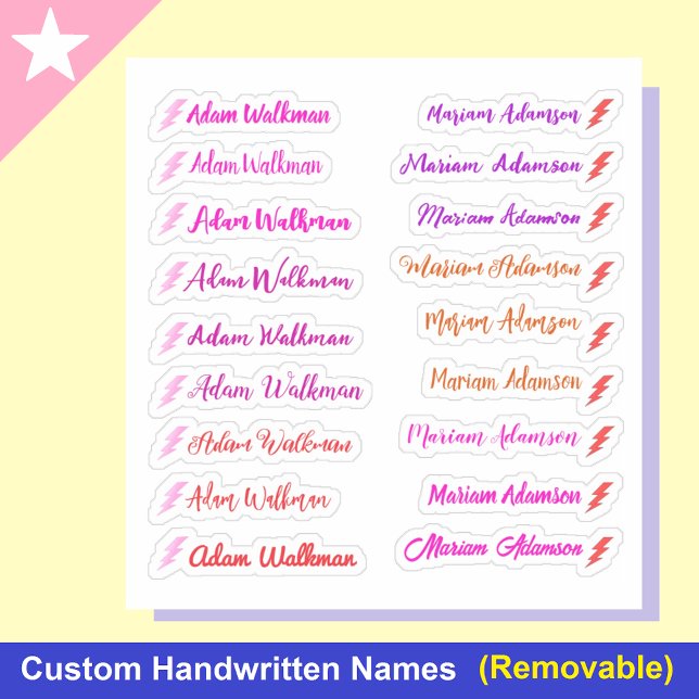 Jeu de filles de 18 étiquettes, Stickers nom de sc (Girly tags
Elegant script stickers)