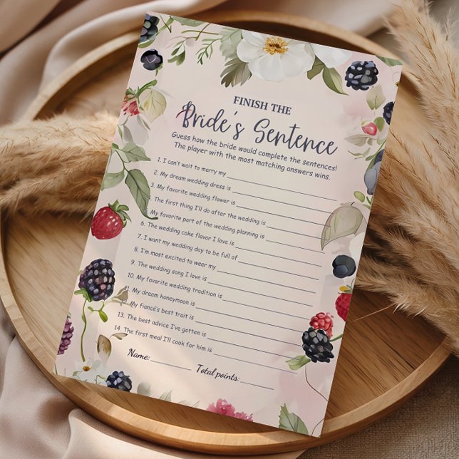Jeu de fin de phrase de la mariée à motif botaniqu (Créateur téléchargé)