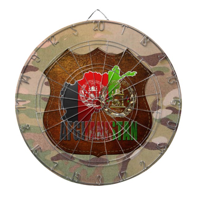Jeu De Fléchettes [200] Afghanistan : COA, drapeau et carte (Devant)