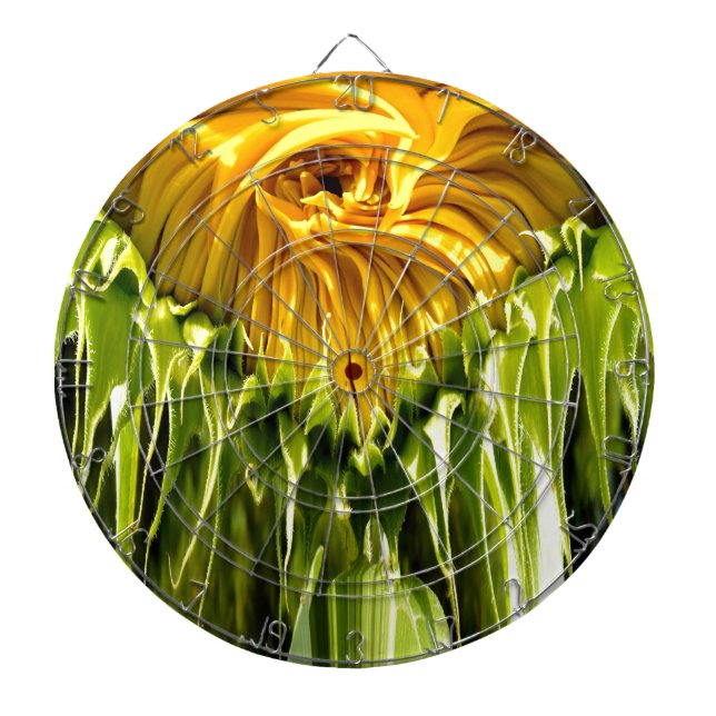 Jeu De Fléchettes Abstrait tournesol rétro funky, géométrie effrayée (Devant)