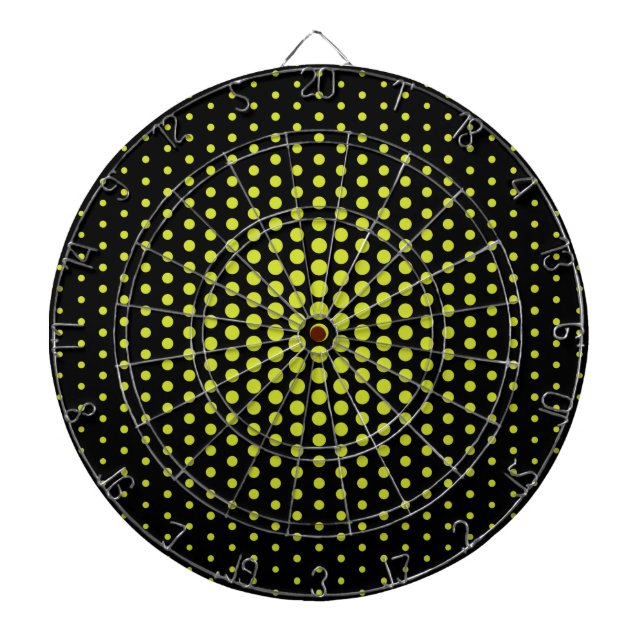 Jeu De Fléchettes Acid Green Techno Dots Moderne Noir (Devant)