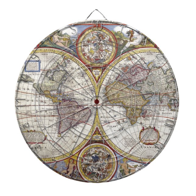 Jeu De Fléchettes Ancienne carte du monde (Devant)