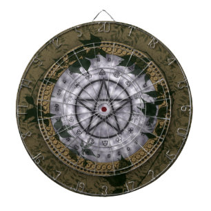 Jeu De Fléchettes Ancienne Magie Pagan Pentacle Dartboard