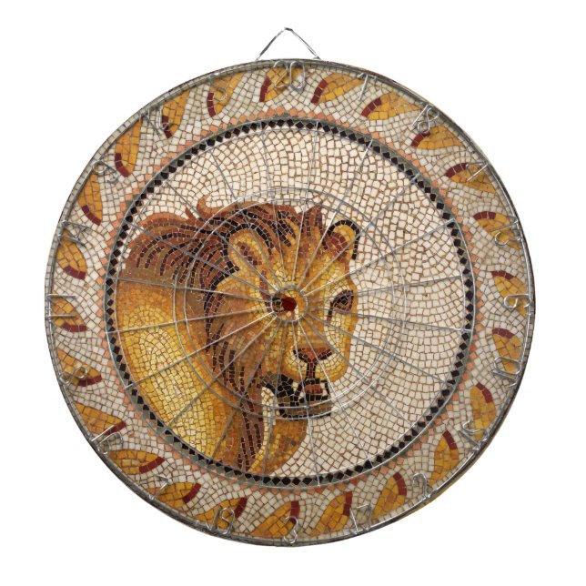 JEU DE FLÉCHETTES ANTIQUE ROMAN MOSAICS / LION (Devant)