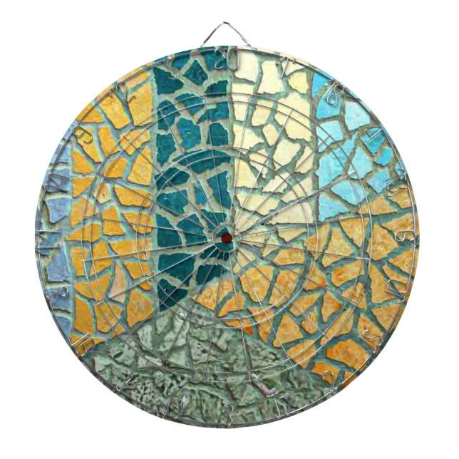 Jeu De Fléchettes Aquarelle Peinture Pierre Mosaïque + vos idées (Devant)