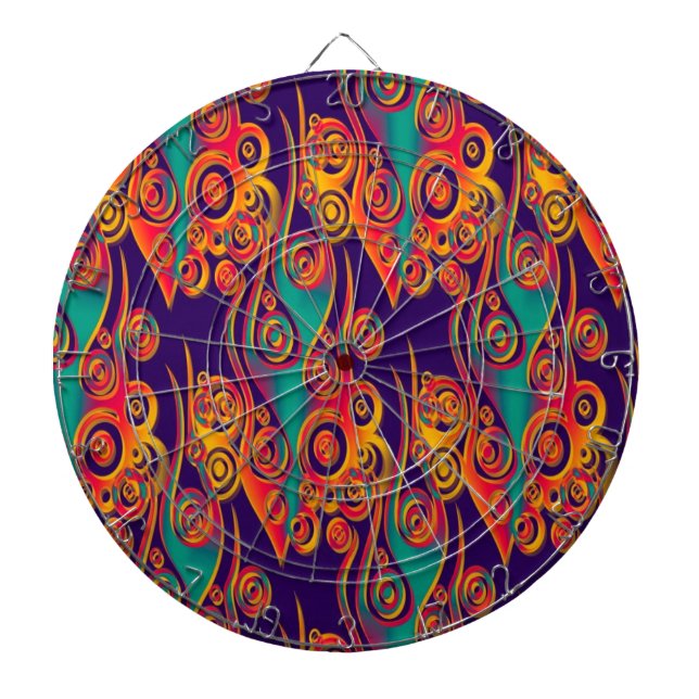 Jeu De Fléchettes Art Motif tatouage - flammes & cercles (Devant)