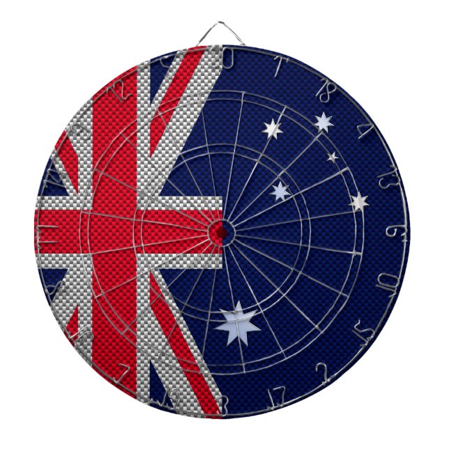 Jeu De Fléchettes Australie Design en fibre de carbone Style Chrome (Devant)
