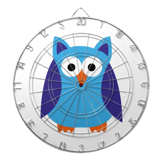 Jeu De Fléchettes Bande dessinée bleue de hibou (Devant)