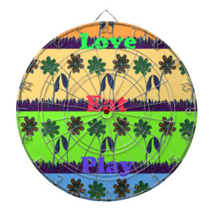 Jeu De Fléchettes Beau coloré Manger Amour Jouer texte Floral Pop