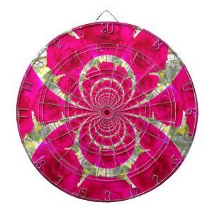 Jeu De Fléchettes Beau Extraordinaire Roses rouges Motif Kaleidoscop