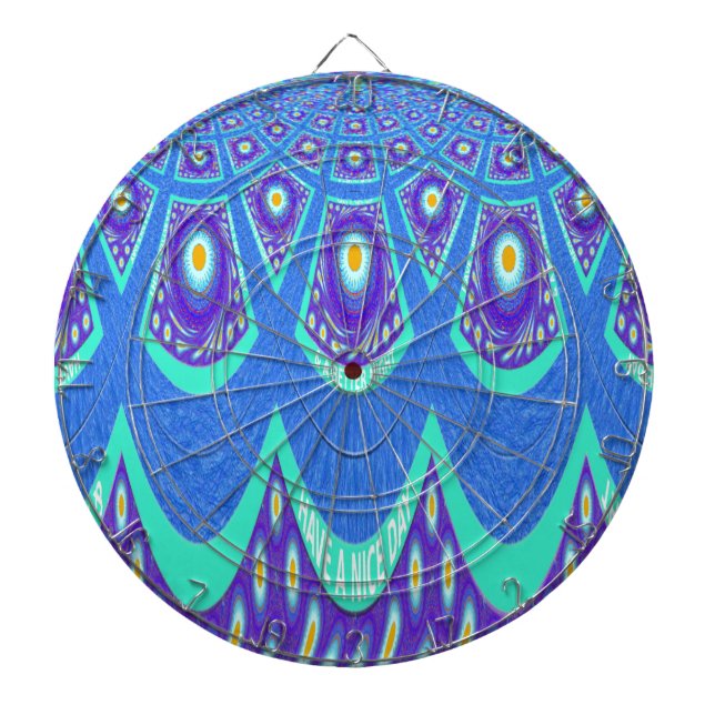 Jeu De Fléchettes Belle Batik Bleu Cyan Bleu Imprimer vectoriel Art (Devant)