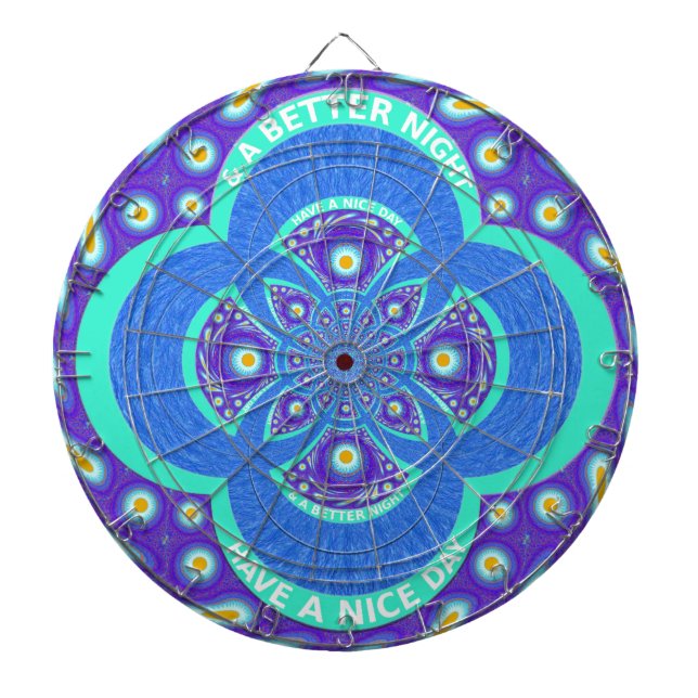Jeu De Fléchettes Belle belle Afrique bleu Mandala Flora design (Devant)