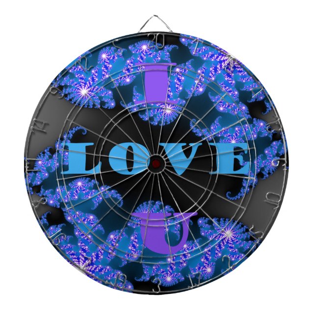 Jeu De Fléchettes Belle Galactique Blue Love Texte Motif Design, (Devant)