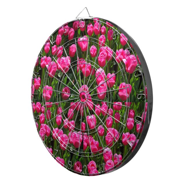 JEU DE FLÉCHETTES BELLES TULIPES ROSES (Devant droit)