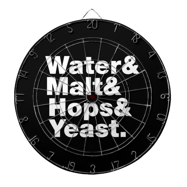 Jeu De Fléchettes Bière = Eau & Malt & Hops & Yeast. (Devant)