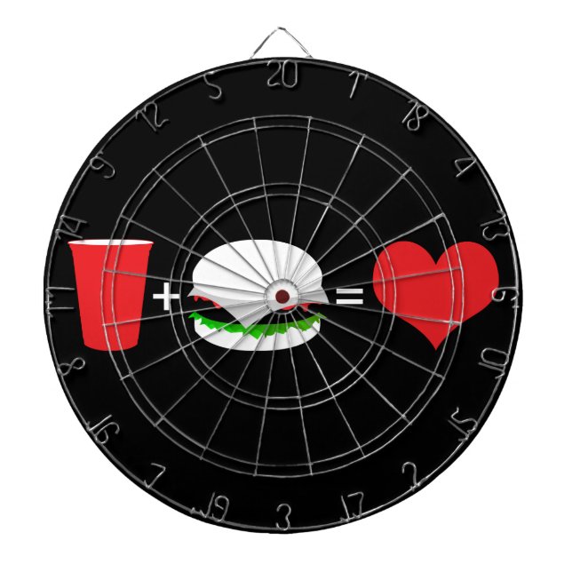 Jeu De Fléchettes bière + hamburger = amour (Devant)